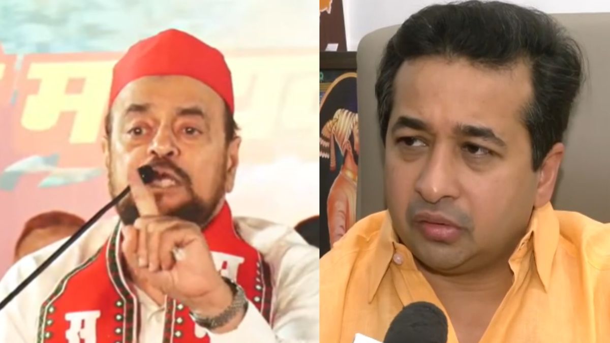महाराष्ट्र: नितेश राणे को अबू आजमी ने दी धमकी, कहा- "मस्जिद में घुसने की बात करता है, पुलिस हटाकर देख"