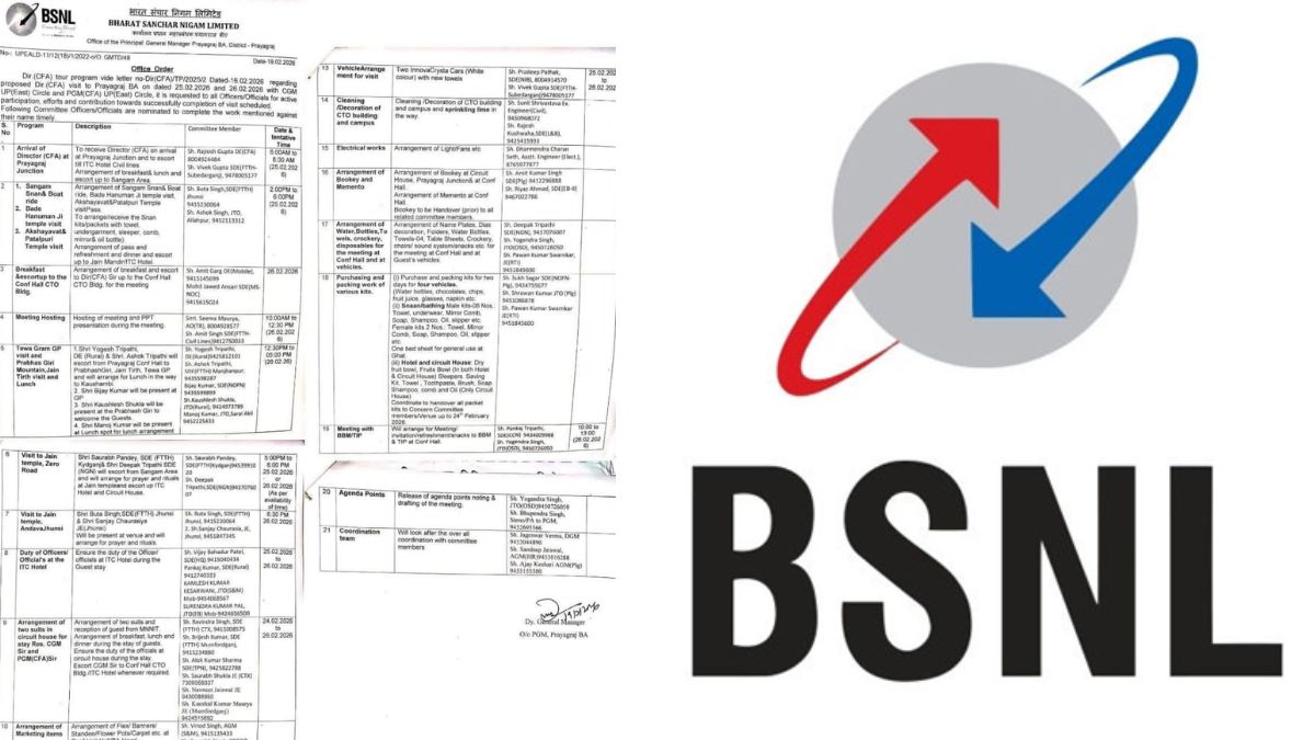 BSNL में ‘साहब’ के शाही प्रोटोकॉल का इंतजाम करने वाले अधिकारी पर गाज, प्रयागराज से 1000 KM दूर किया गया तबादला