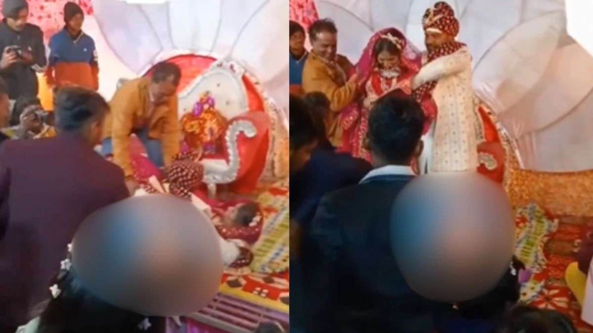 दूल्हे का ओवर कॉन्फिडेंस उसे ले डूबा, दुल्हन को गोद में उठाकर स्टेज पर चढ़ रहा था, फिर जो हुआ उसका VIDEO वायरल