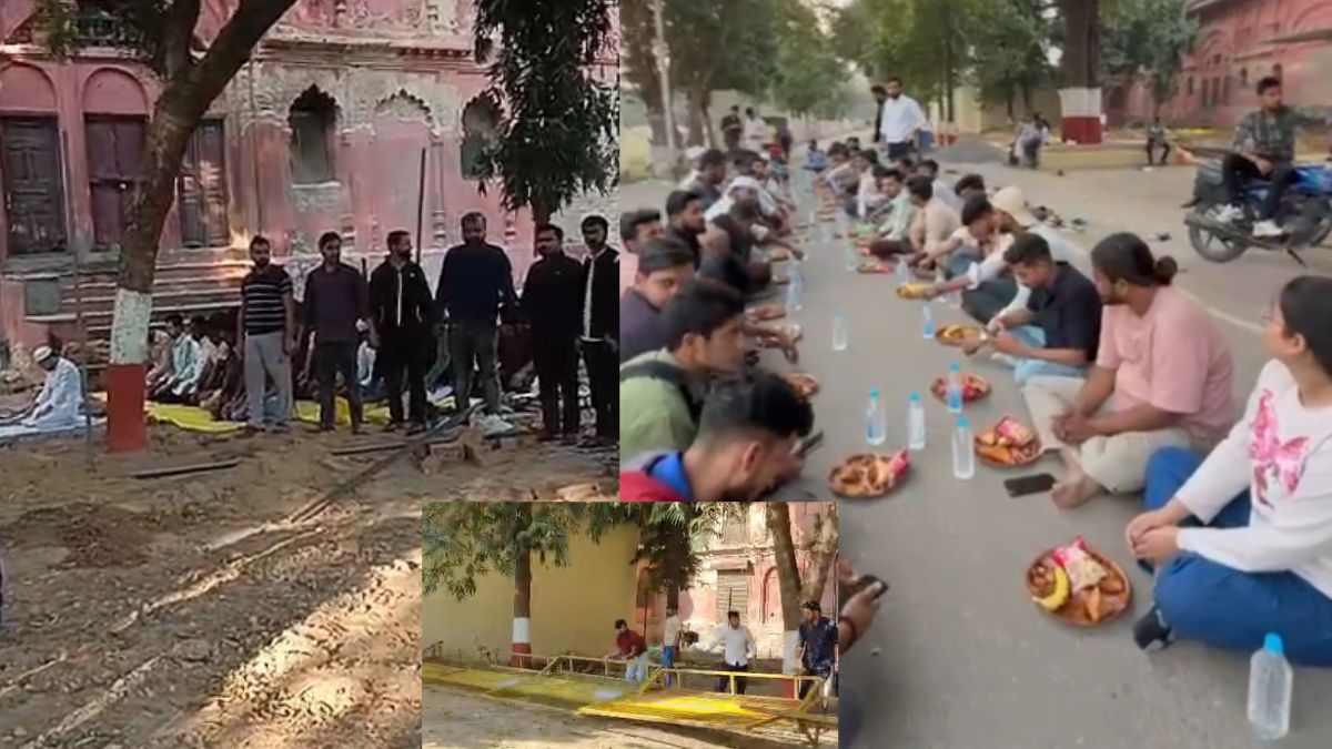 यूपी: लखनऊ विश्वविद्यालय में छात्रों ने खुले में पढ़ी नमाज और किया इफ्तार, बारादरी को सील करने पर हुआ हंगामा