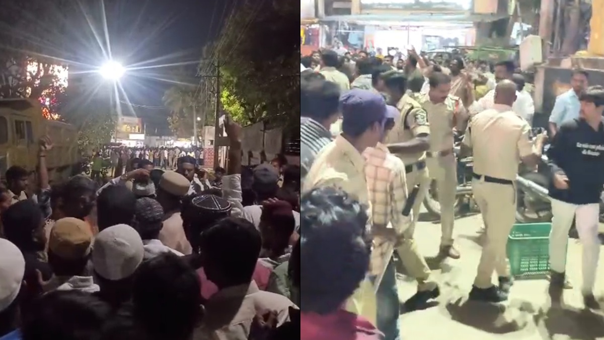 महिला सुन रही थी धार्मिक गाने, तभी इसको लेकर हुआ बवाल, दो गुटों में पत्थरबाजी, पुलिस ने किया लाठीचार्ज-VIDEO