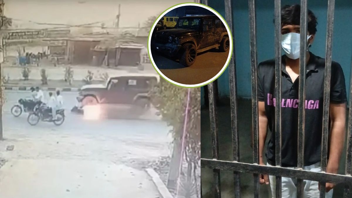 पेट्रोल पंप पर बिना पैसे दिए ही फरार हुआ थार चालक, पीछा करने पर मोटरसाइकिल को 5 किलोमीटर तक घसीटा-VIDEO