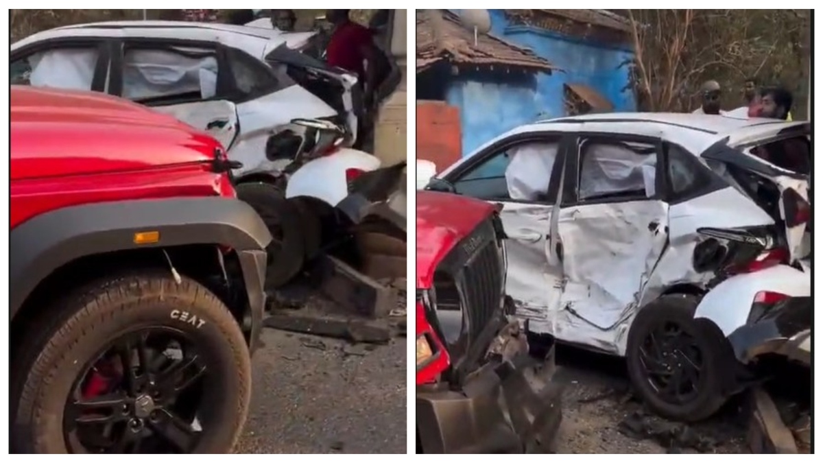 गोवा में रफ्तार का कहर: किराए की लाल थार ने हुंडई I20 कार को मारी टक्कर, एक शख्स की मौत, दो घायल-देखें वीडियो