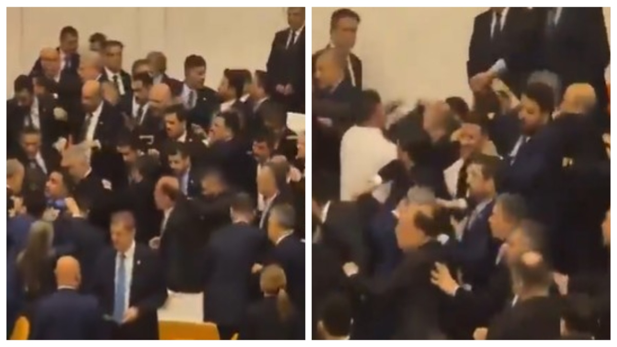 Turkish parliament VIDEO: तुर्किए में सांसदों के बीच तीखी बहस, संसद में ही खूब चले लात घूंसे, मची अफरा-तफरी
