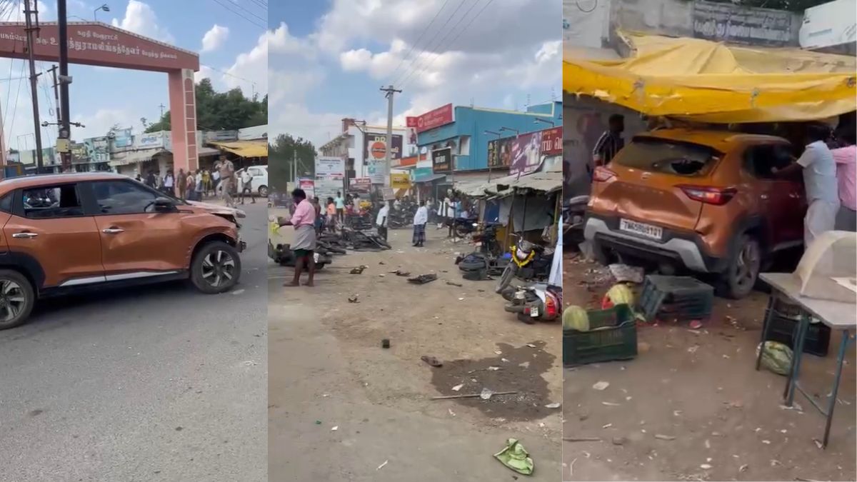 शराब के नशे में कार सवार ने मचाया उत्पात, कई लोगों को मारी टक्कर, गाड़ियों और दुकानों को भी तोड़ा