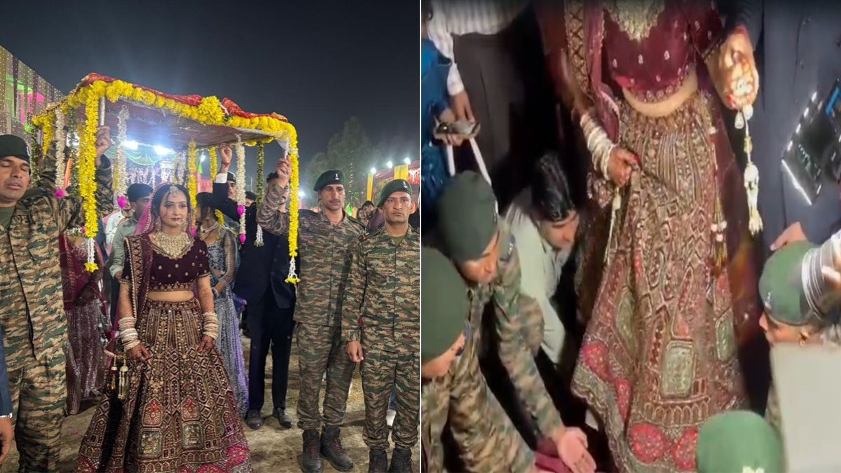 पिता नहीं थे तो आकर खड़ी हुई 21 जाट रेजीमेंट, बेटी ने फौजी हथेलियों पर चलकर थामा जीवनसाथी का हाथ