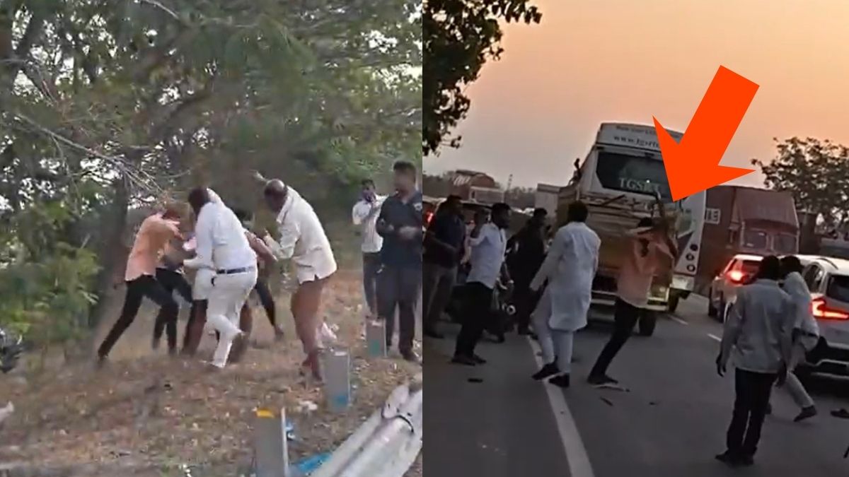 VIDEO: तेलंगाना में एक्सीडेंट के बाद हिंसा, लाठी-डंडे से पीटा; कार से भी मारी टक्कर