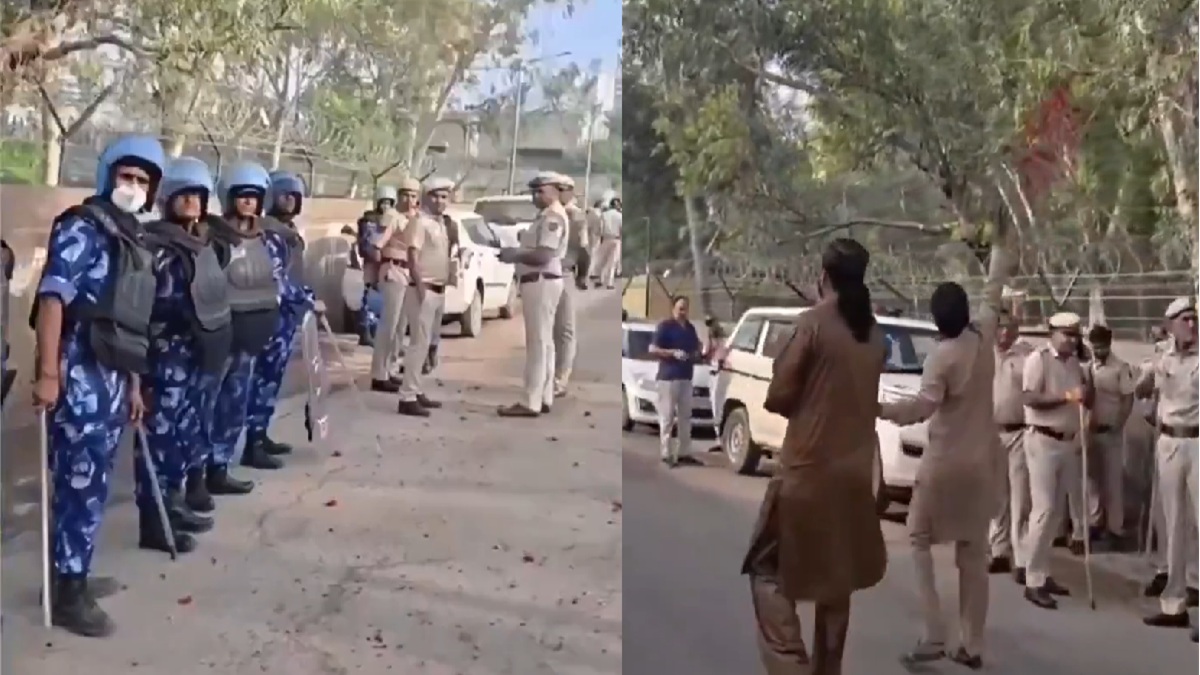 धमकियों के बीच उत्तम नगर में शांतिपूर्ण तरीके से मनाई जा रही ईद, मुस्लिम लोगों ने पुलिसवालों पर बरसाए फूल