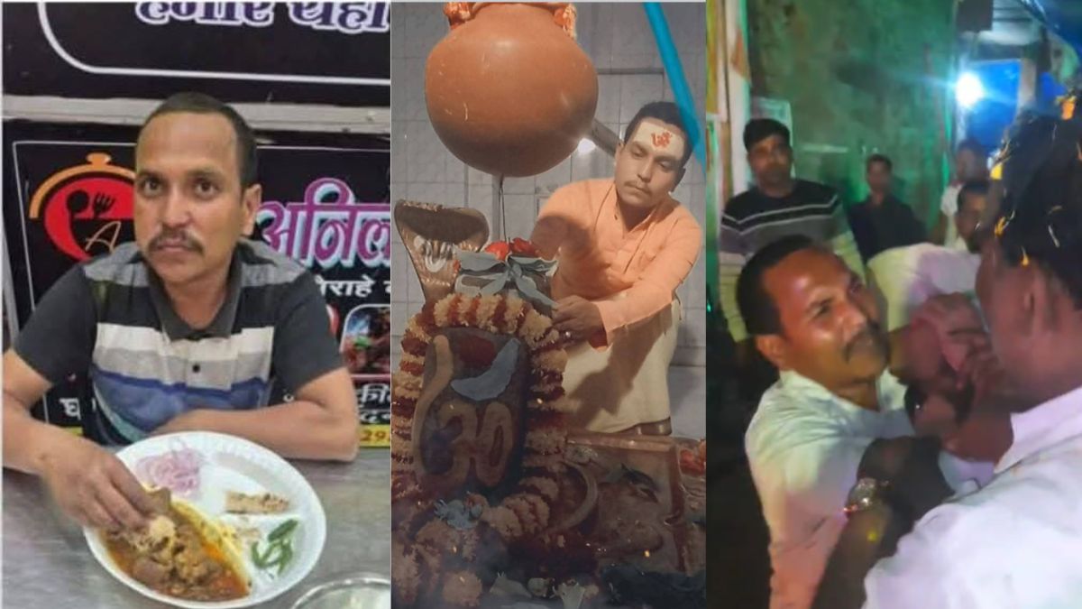 यूपी: भूतेश्वर मंदिर के महंत का नॉनवेज खाते हुए VIDEO वायरल, भक्तों ने जमकर की पिटाई