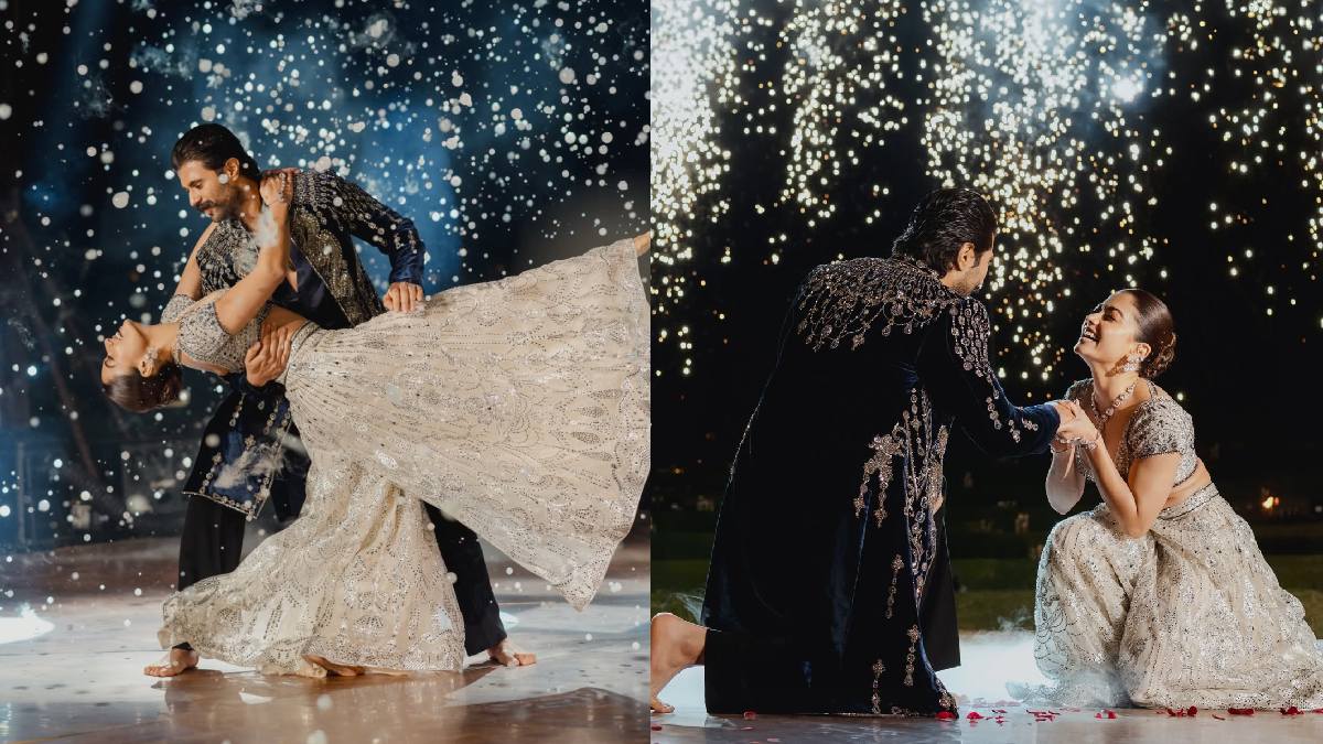 किसी परियों की कहानी से कम नहीं थी रश्मिका मंदाना और विजय देवरकोंडा की संगीत नाइट, एक दूसरे में खोया दिखा कपल