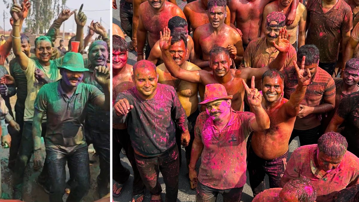 यूपी: जमाल कुडू गाने पर जमकर नाचे संभल के SP कृष्ण कुमार विश्नोई, खूब खेली होली, VIDEO वायरल