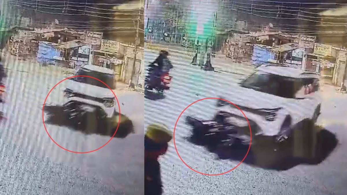 कार सवार ने पुलिसकर्मी की बाइक को मारी टक्कर, 5 KM तक कार से बाइक को घसीटा, CCTV फुटेज आया सामने