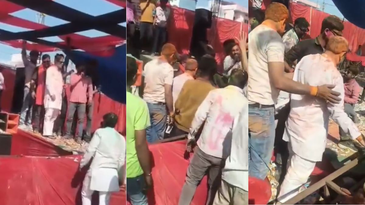 'बड़ी खुशी की बात है...', इतना कहते ही मंच से धड़ाम गिरे नेता जी; होली का VIDEO जमकर हो रहा वायरल