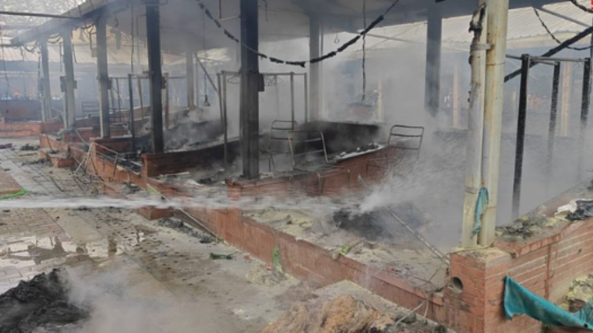 दिल्ली के नेचर बाजार में लगी भीषण आग, करीब 40 दुकानें जलकर खाक