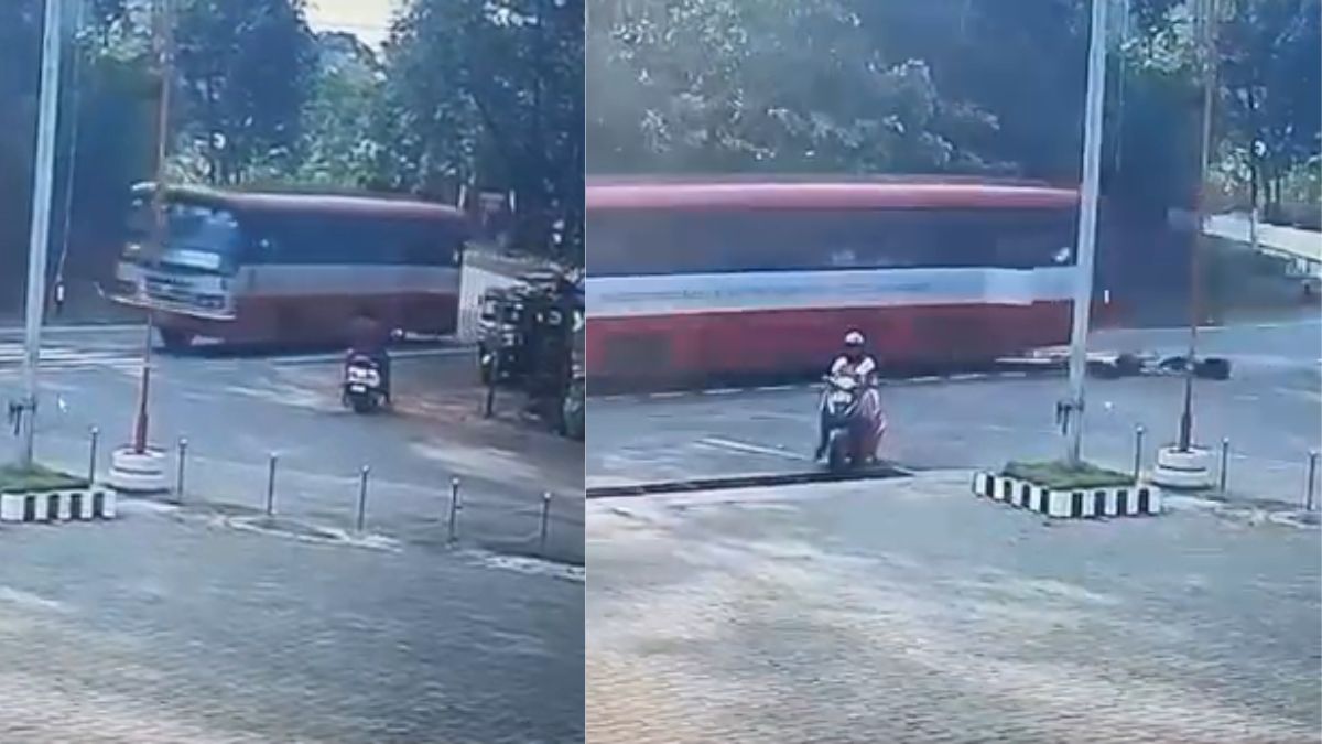 चलती रोडवेज बस का अचानक खुल गया दरवाजा, नीचे गिरने से दो बहनों को लगी चोट; CCTV फुटेज आया सामने