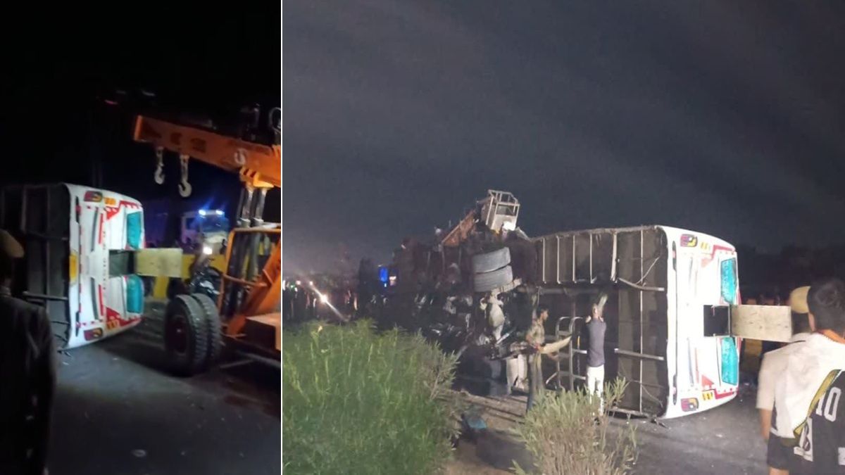 ड्राइवर की झपकी ने ली 3 जिंदगियां! कोटा में स्लीपर बस पलटी, अहमदाबाद से भिंड जा रही थी, 35 यात्री घायल