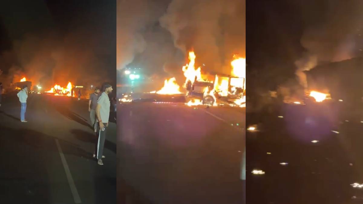 राजस्थान के चूरू में डंपर से टकराने के बाद बोलेरो में लगी आग, 3 लोग जिंदा जले; 5 गंभीर रूप से झुलसे