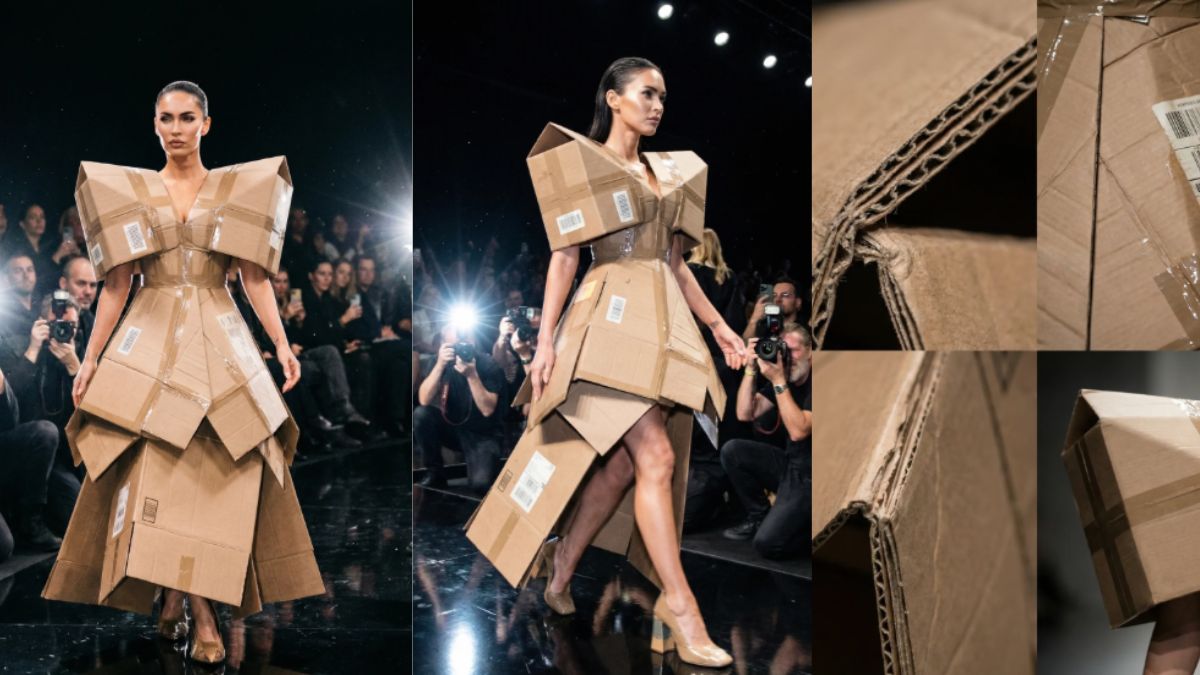 भारत का कबाड़ विदेशों का फैशन! कुछ नहीं मिला तो कार्डबॉक्स की बना दी ड्रेस, देखते ही हंसी छूट जाएगी