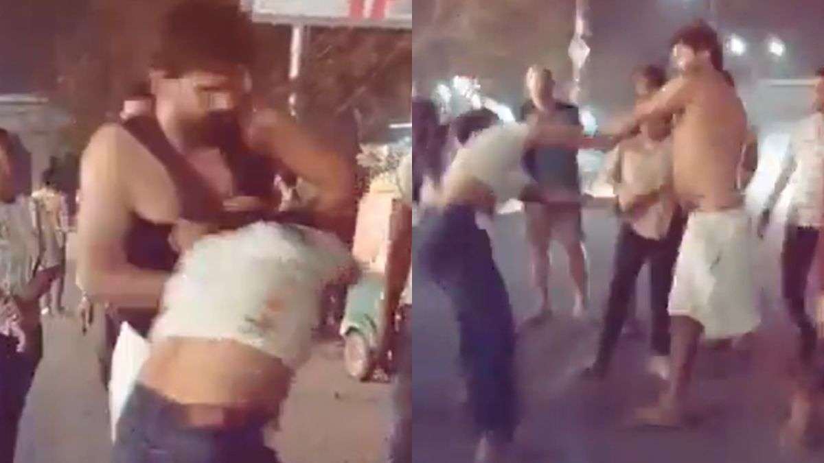 गुरुग्राम में बीच सड़क भिड़ गए युवक और युवती, दोनों के बीच जमकर हुई गाली-गलौच और मारपीट