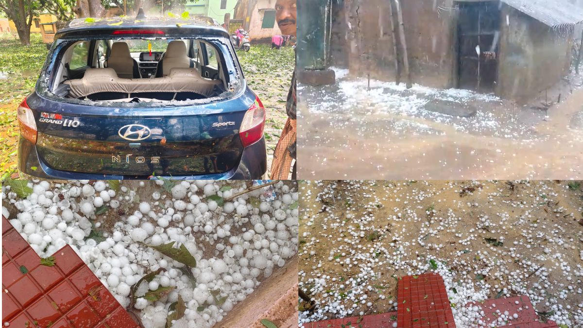 ओले हैं या तोप के गोले! तेज बारिश से 50 से ज्यादा घरों की छतें टूटीं, कारों के शीशे भी टूटे, देखें VIDEO
