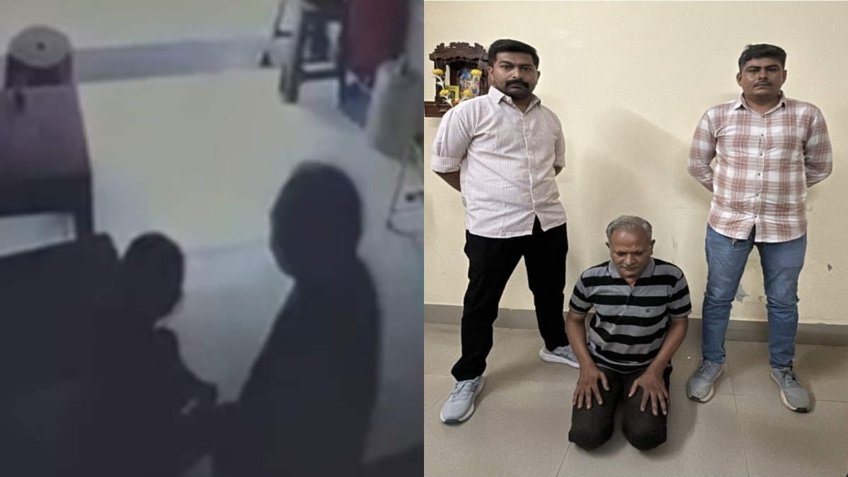 CCTV Video: 56 साल के बुजुर्ग ने 11 साल की बच्ची के साथ की छेड़छाड़, महिला ने पुलिस की सामने पीटा