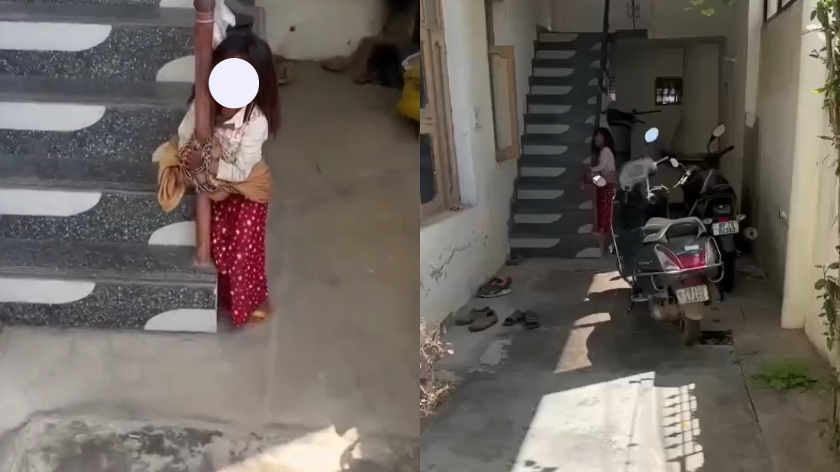 अमरूद ही तो तोड़ा था, बच्ची को रेलिंग से बांध दिया, वीडियो वायरल, आरोपी पर FIR दर्ज