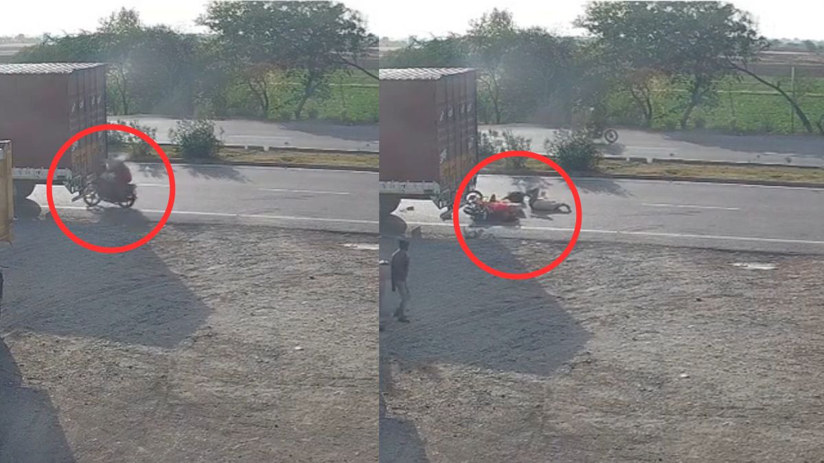 यूपी: खड़े ट्रक में पीछे से घुस गई बाइक, पति की मौत और पत्नी की हालत गंभीर, सामने आया घटना का VIDEO