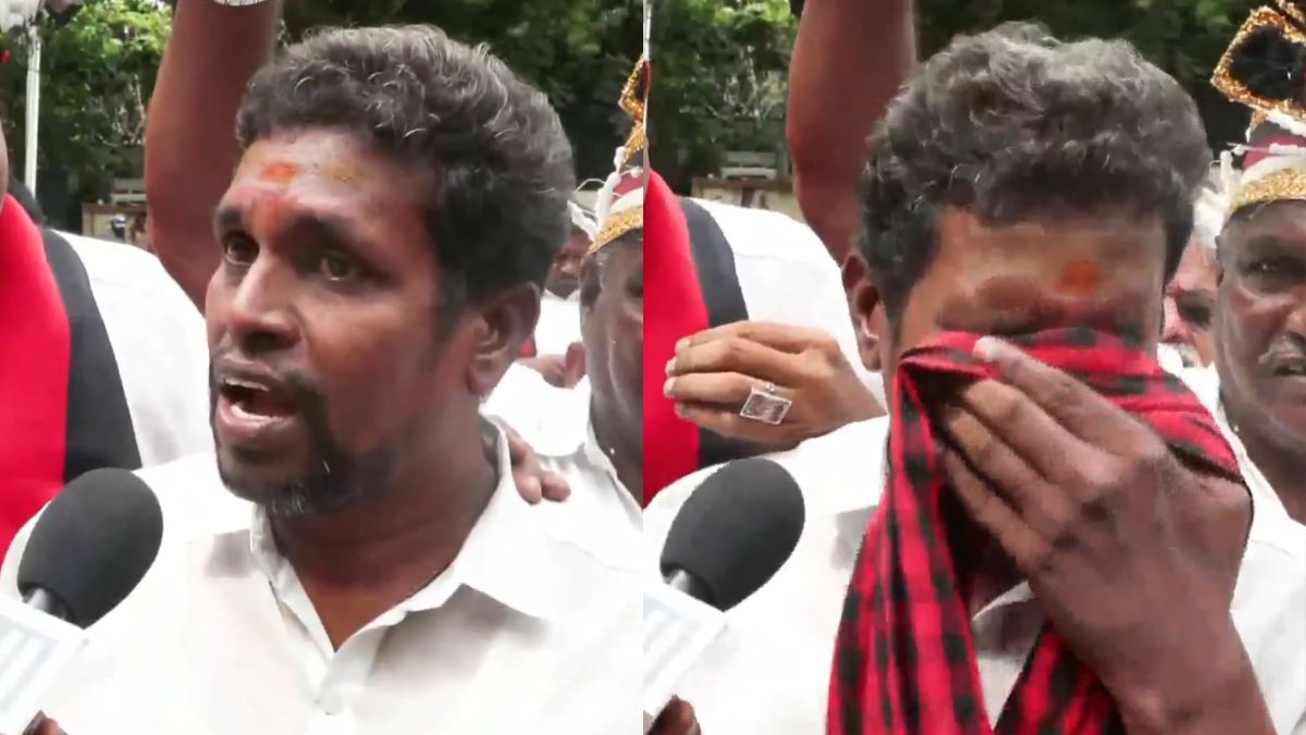 रुझानों में DMK के तीसरे नंबर पर जाने के बाद कैमरे पर रोने लगा पार्टी कार्यकर्ता, वायरल हुआ VIDEO