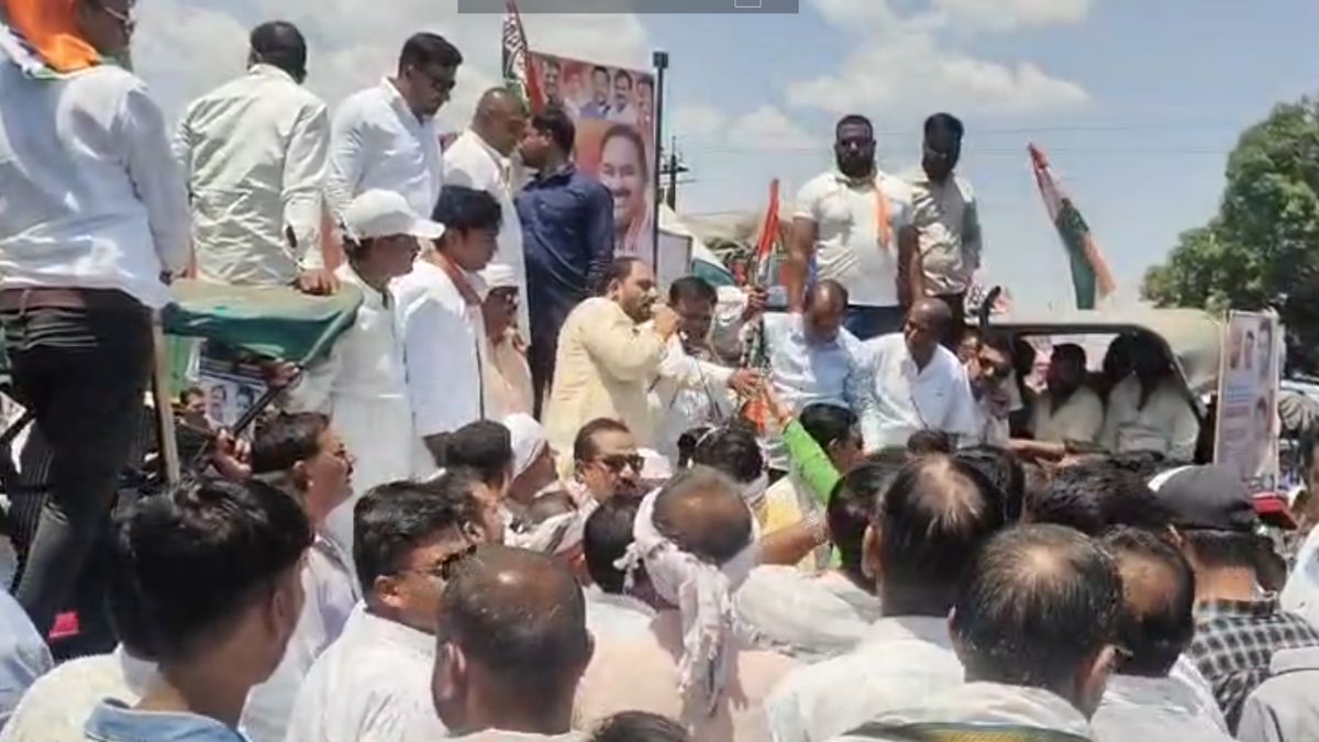 किसानों के मुद्दों पर कांग्रेस का चक्का जाम, NH-3 पर कई किलोमीटर तक थम गया ट्रैफिक