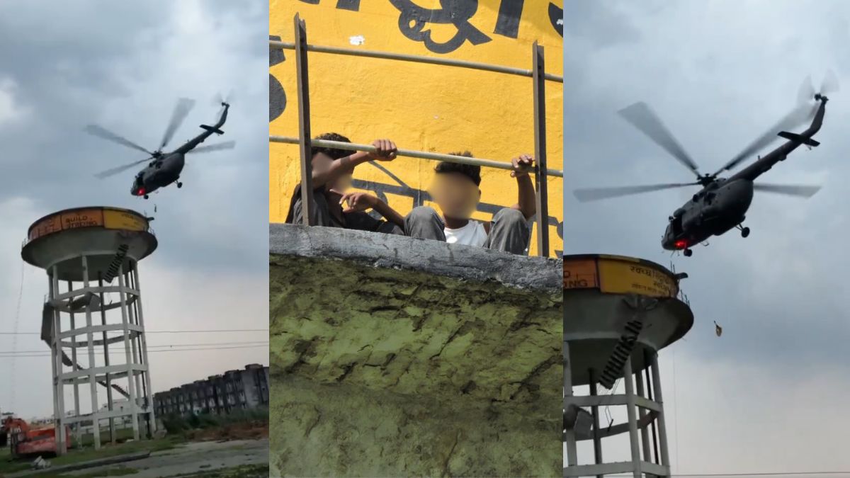यूपी: पानी की टंकी पर फंसे दो बच्चों को सेना के हेलीकॉप्टर से किया गया रेस्क्यू, सीढ़ी टूटने से गिरकर एक की मौत
