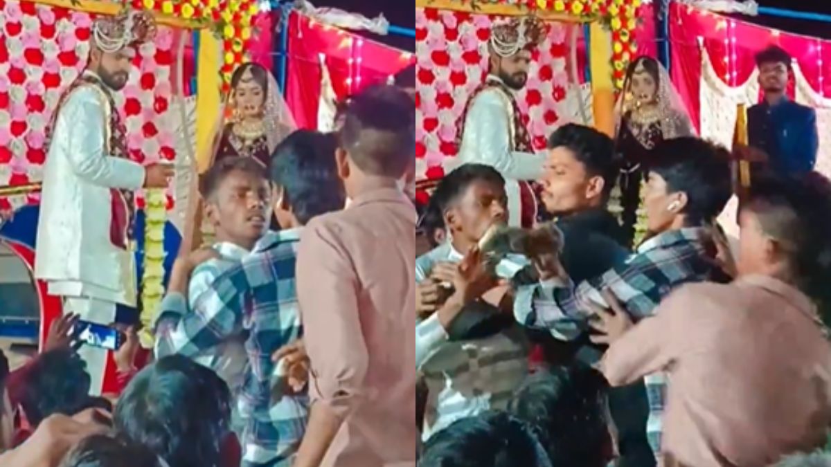 शादी में पहुंचे लोगों के बीच हो बवाल, स्टेज पर खड़े दूल्हा-दुल्हन बस देखते रह गए
