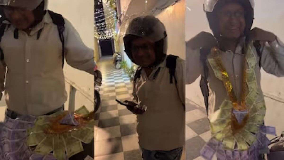 Video : ब्लिंकइट एजेंट को शादी में ₹2,100 की नोटों की माला पहनाकर किया पेमेंट