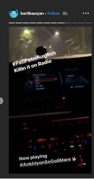 kartik aaryan instagram story