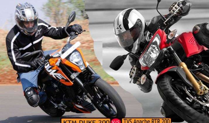 Apache Vs DUKE: शुरू हुआ पावर बाइक्स का मुकाबला, जानिए KTM -200 ड्यूक को कितनी टक्कर देगी अपाचे-200 Apache Vs DUKE: शुरू हुआ पावर बाइक्स का मुकाबला, जानिए KTM -200 ड्यूक को कितनी टक्कर देगी अपाचे-200- India TV Paisa