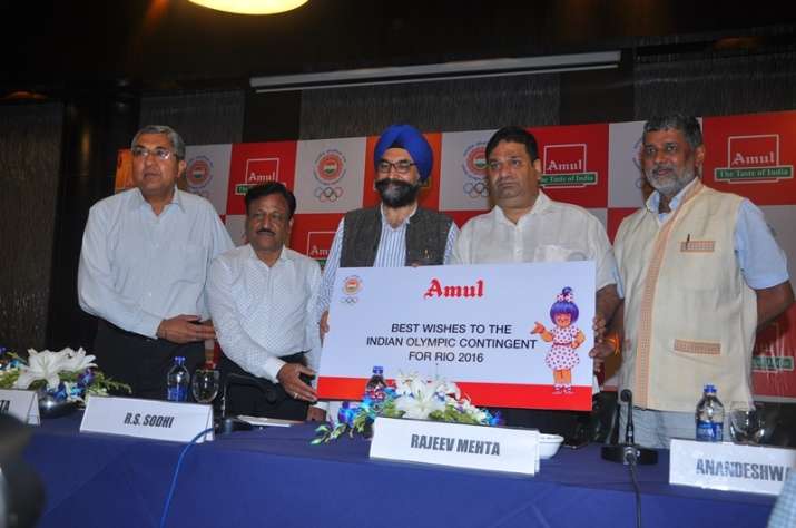 Amul associates with Indian Olympic Association for Rio... Amul associates with Indian Olympic Association for Rio...- India TV