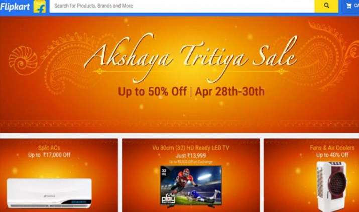 अक्षय तृतीया पर Flipkart पर शुरू हुई इलेक्ट्रॉनिक्स सेल, मिल रहा है 50 फीसदी तक डिस्काउंट अक्षय तृतीया पर Flipkart पर शुरू हुई इलेक्ट्रॉनिक्स सेल, मिल रहा है 50 फीसदी तक डिस्काउंट- India TV Paisa
