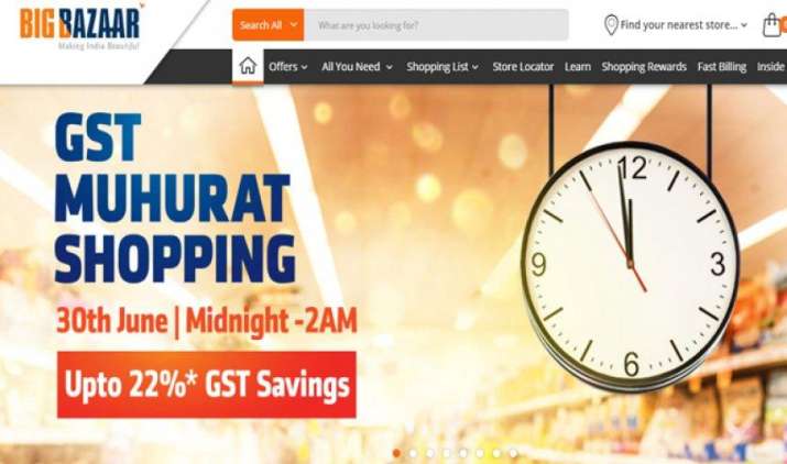 GST लागू होने के बाद भी जारी रहेगी ऑफर्स की बारिश, 30 जून की आधी रात से शुरू होगी बिग बाजार की SALE GST लागू होने के बाद भी जारी रहेगी ऑफर्स की बारिश, 30 जून की आधी रात से शुरू होगी बिग बाजार की SALE- India TV Paisa