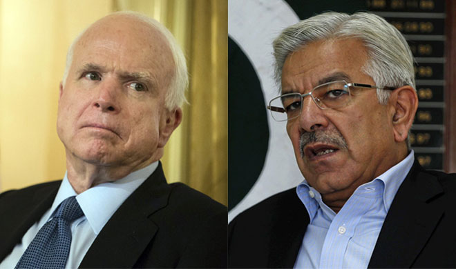 John McCain and Khawaja Asif John McCain and Khawaja Asif- India TV
