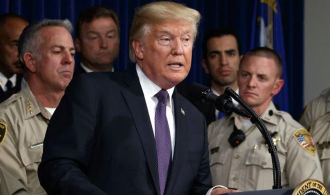 trump in vegas refuses to discuss gun control blames... trump in vegas refuses to discuss gun control blames...- India TV