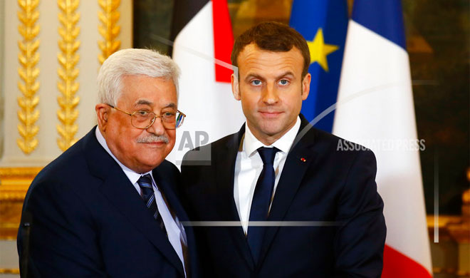 Mahmoud Abbas and Emmanuel Macron | AP Photo Mahmoud Abbas and Emmanuel Macron | AP Photo- India TV