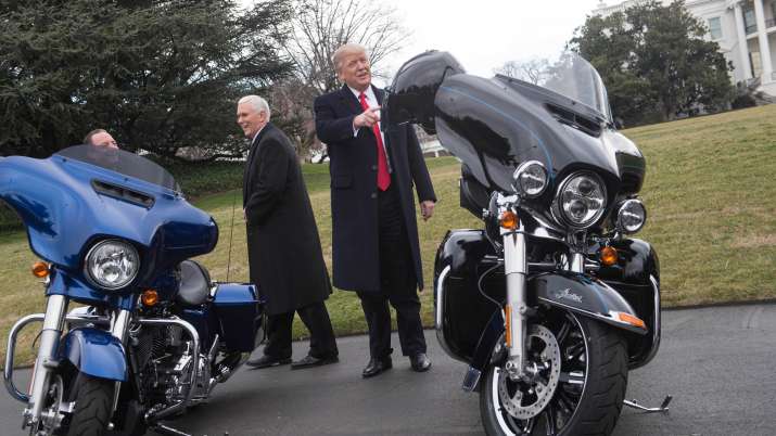 Donald Trump on Harley Davidson Donald Trump on Harley Davidson- India TV Paisa