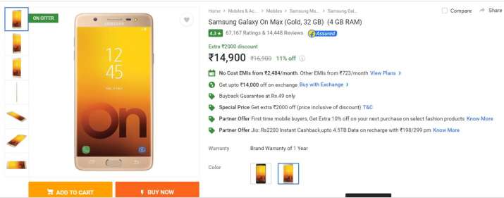 Samsung Galaxy On Max Samsung Galaxy On Max- India TV Paisa