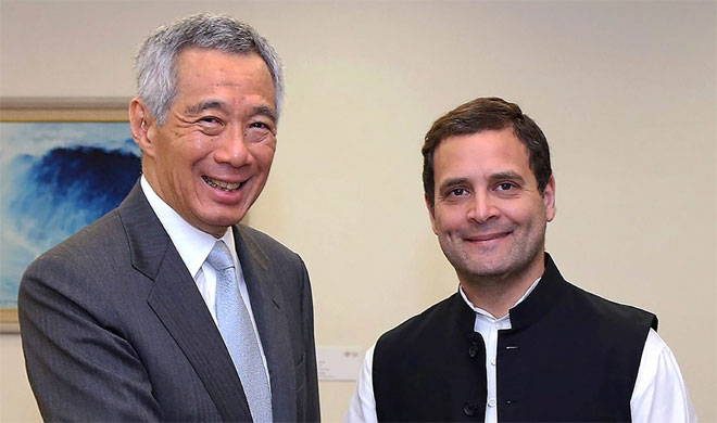 Congress President Rahul Gandhi meets Singapore's Prime Minister Lee Hsien Loong | AP Photo Congress President Rahul Gandhi meets Singapore's Prime Minister Lee Hsien Loong | AP Photo- India TV