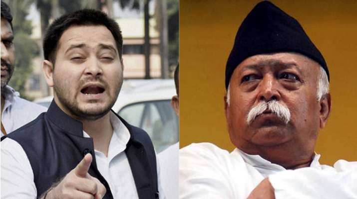 Tejaswi Yadav attacks RSS Chief Mohan Bhagwat on Bihar Violence | PTI Photo Tejaswi Yadav attacks RSS Chief Mohan Bhagwat on Bihar Violence | PTI Photo- India TV