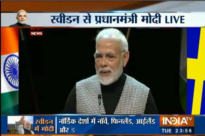 PM modi live Speech Sweden PM modi live Speech Sweden- Khabar IndiaTV