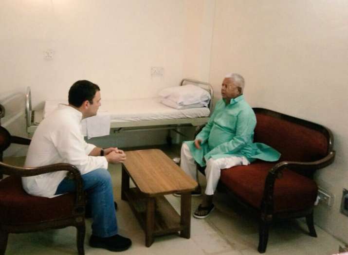 Congress President Rahul Gandhi met RJD Chief Lalu... Congress President Rahul Gandhi met RJD Chief Lalu...- India TV