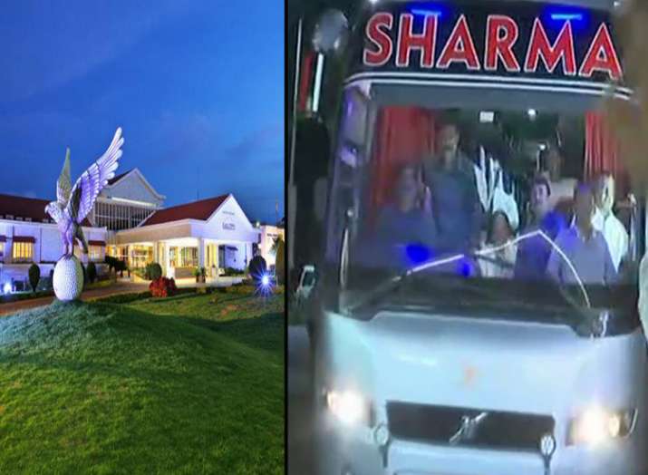 karnataka Congress MLAs arrive at Eagleton Resort near... karnataka Congress MLAs arrive at Eagleton Resort near...- India TV