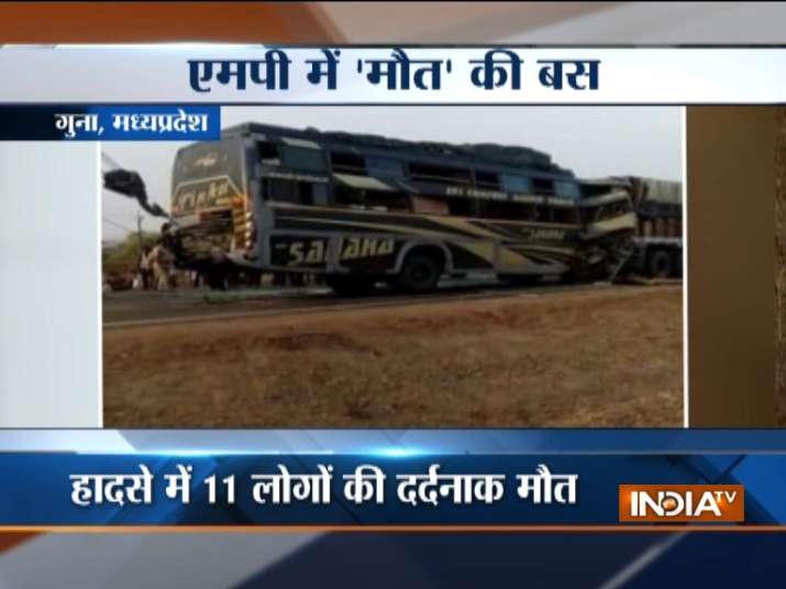 Madhya Pradesh: Bus-truck collision kills 11, injures more than 20 in Guna Madhya Pradesh: Bus-truck collision kills 11, injures more than 20 in Guna- India TV
