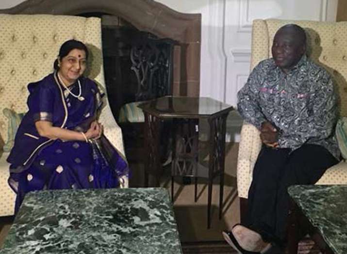 Image result for Swaraj discusses bilateral ties with S African President
