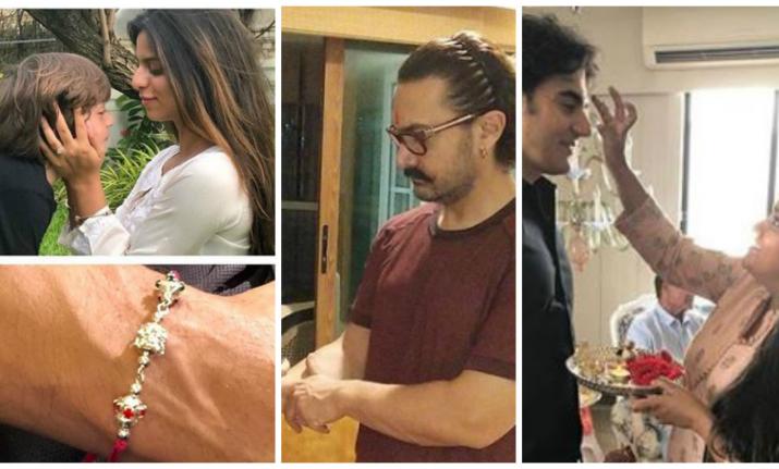 Shah Rukh Khan, Salman Khan and Aamir Khan family Raksha Bandhan 2018 celebration Shah Rukh Khan, Salman Khan and Aamir Khan family Raksha Bandhan 2018 celebration- India TV